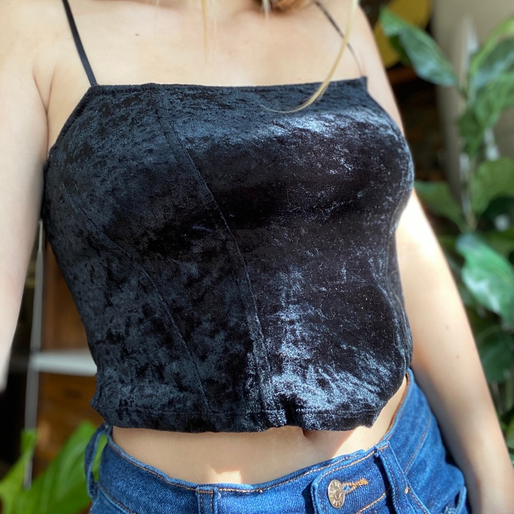 Victoria secret velvet black tank top